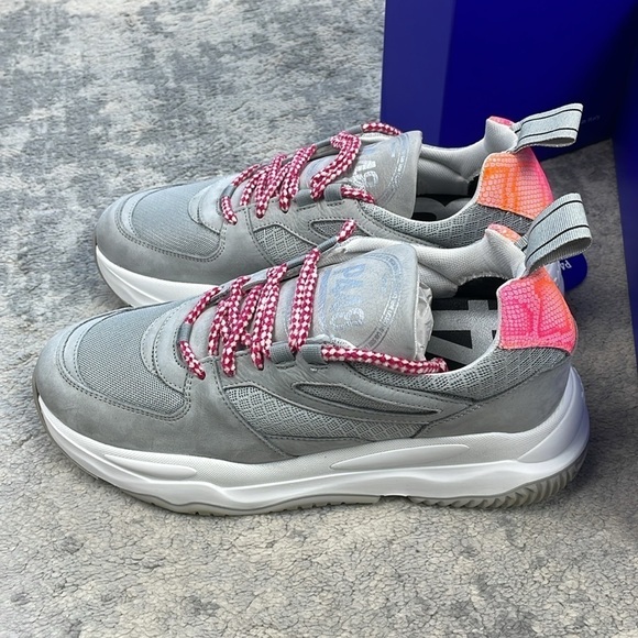 NIB P448 Luke Sneakers Platform Shabby Gray Pink Python Embossed Sz 39 - Picture 10 of 16